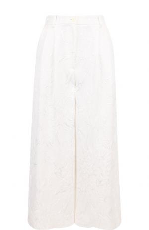 Укороченные брюки из смеси хлопка и вискозы Dolce & Gabbana. Цвет: белый