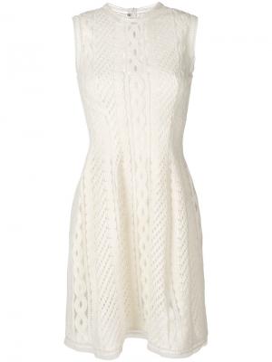 Вязаное крючком расклешенное платье Ermanno Scervino. Цвет: белый