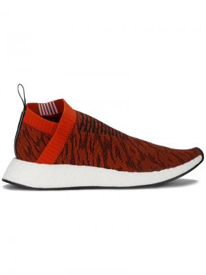 Трикотажные кроссовки с леопардовым принтом NMD CS2 Adidas. Цвет: красный