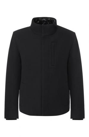 Куртка из смеси хлопка и шерсти на молнии с воротником-стойкой James Perse. Цвет: черный