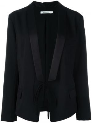 Пиджак с лацканами-шалькой Alexander Wang. Цвет: чёрный