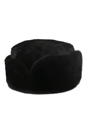 Норковая шапка-ушанка Бранд FurLand. Цвет: черный