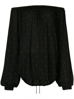 Блузка в крестьянском стиле с заклепками Saint Laurent. Цвет: чёрный