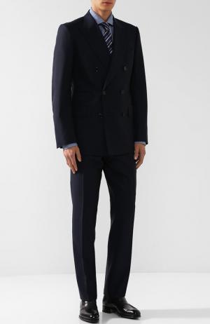 Шерстяной костюм с двубортным пиджаком Tom Ford. Цвет: темно-синий