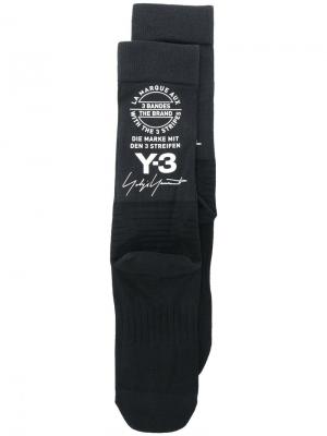 Носки с логотипом Y-3. Цвет: чёрный