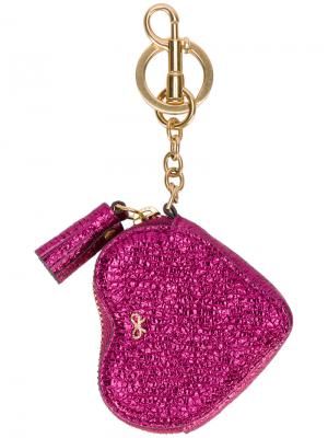 Кошелек-подвеска для монеток в форме сердца Anya Hindmarch. Цвет: розовый и фиолетовый