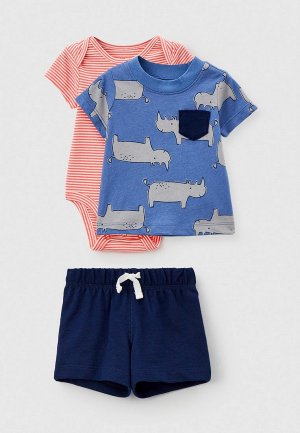 Боди, майка и шорты Carter’s. Цвет: разноцветный