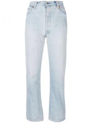 Укороченные прямые джинсы Re/Done. Цвет: синий