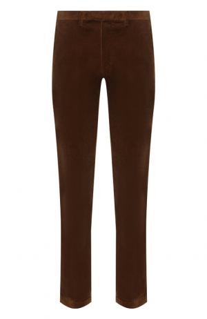 Хлопковые брюки прямого кроя Polo Ralph Lauren. Цвет: коричневый