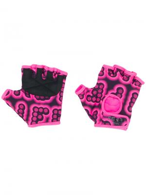 Перчатки-митенки Fendi. Цвет: розовый и фиолетовый