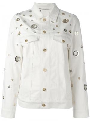 Джинсовая куртка с декоративными люверсами Kenzo. Цвет: телесный