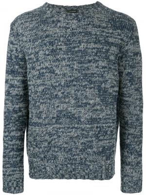 Классический трикотажный свитер Jil Sander. Цвет: синий