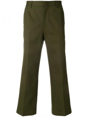 Укороченные брюки MSGM. Цвет: зелёный