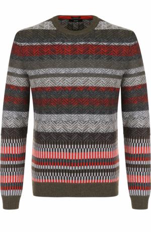 Шерстяной свитер с узором BOSS. Цвет: разноцветный