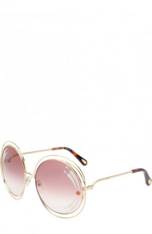 Солнцезащитные очки Chloé. Цвет: темно-розовый