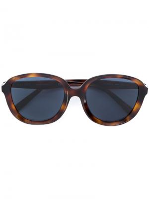 Солнцезащитные очки в черепаховой оправе Céline Eyewear. Цвет: коричневый
