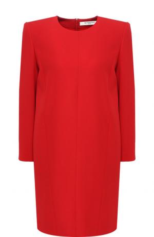 Однотонное мини-платье прямого кроя с круглым вырезом Givenchy. Цвет: красный