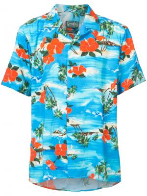 Рубашка с рисунком на тему океана Gitman Vintage. Цвет: синий