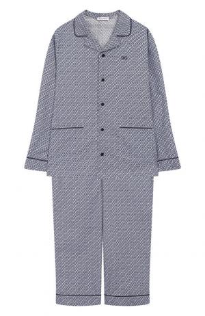 Хлопковая пижама Dolce & Gabbana. Цвет: голубой