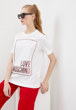 Футболка Love Moschino. Цвет: белый