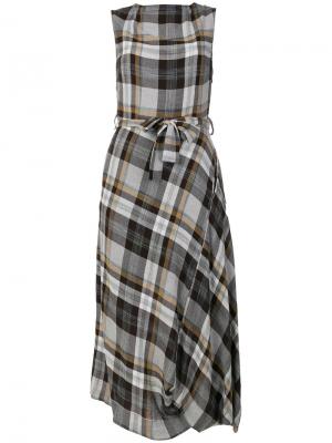 Платье в шотландскую клетку с поясом Vivienne Westwood. Цвет: коричневый