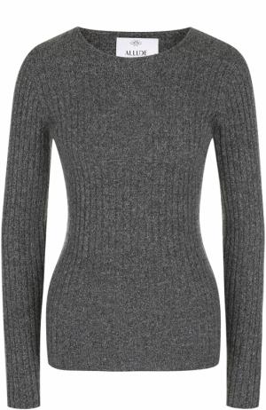 Кашемировый пуловер фактурной вязки Allude. Цвет: серый