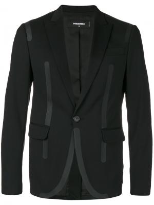 Пиджак с контрастной окантовкой Dsquared2. Цвет: чёрный