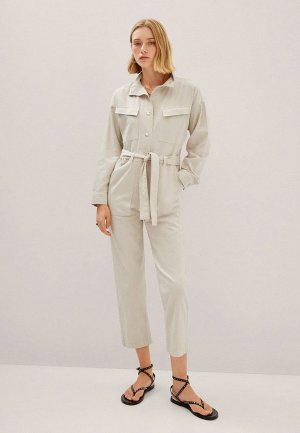 Комбинезон джинсовый Mango. Цвет: белый