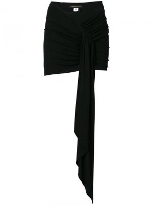 Драпированная мини юбка Alexandre Vauthier. Цвет: чёрный