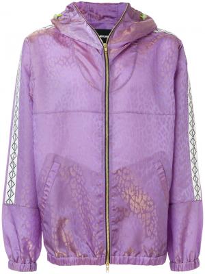 Куртка с леопардовым принтом Sankuanz. Цвет: розовый и фиолетовый