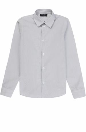 Хлопковая рубашка в мелкую полоску Dal Lago. Цвет: серый