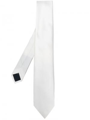 Одноцветный галстук Corneliani. Цвет: белый
