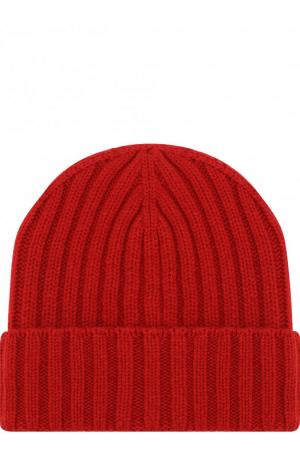 Шерстяная шапка фактурной вязки Inverni. Цвет: красный