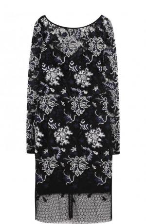 Приталенное кружевное мини-платье Diane Von Furstenberg. Цвет: черно-белый