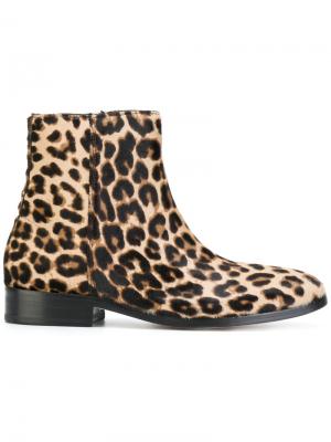 Леопардовые ботинки по щиколотку Ps By Paul Smith. Цвет: коричневый