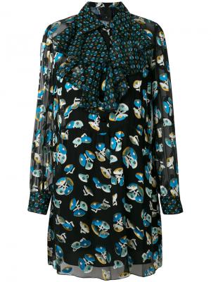 Платье с цветочным принтом Anna Sui. Цвет: чёрный
