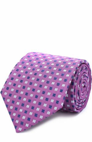 Шелковый галстук с узором Eton. Цвет: сиреневый