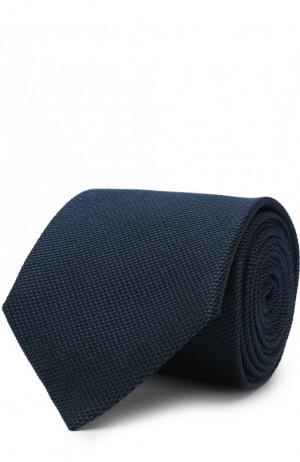 Шелковый галстук Emporio Armani. Цвет: темно-синий