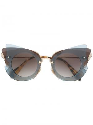 Collection butterfly sunglasses Miu Eyewear. Цвет: металлический