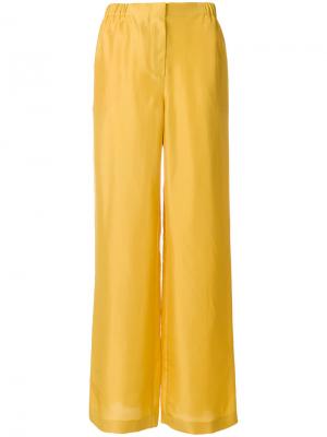 Расклешенные брюки с высокой талией Alberta Ferretti. Цвет: жёлтый и оранжевый