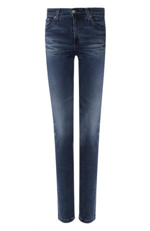 Укороченные джинсы с потертостями Ag. Цвет: синий
