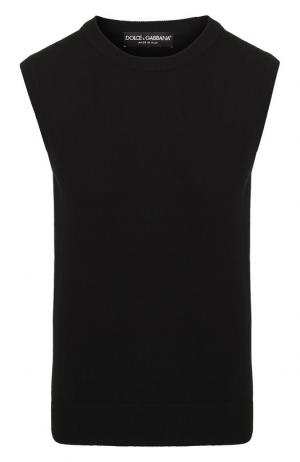 Кашемировый топ с круглым вырезом Dolce & Gabbana. Цвет: черный