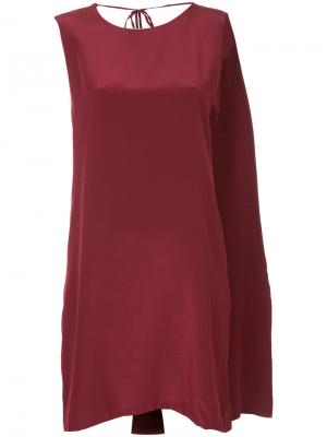 Платье асимметричного кроя с завязками Kacey Devlin. Цвет: красный