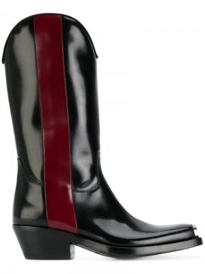 Ковбойские ботинки с контрастной полосой Calvin Klein 205W39nyc. Цвет: чёрный