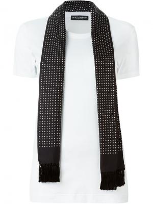 Футболка с шарфом в горох Dolce & Gabbana. Цвет: белый