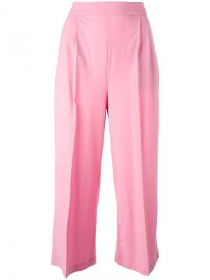 Укороченные широкие брюки MSGM. Цвет: розовый и фиолетовый