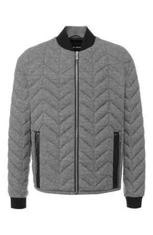 Пуховая куртка на молнии Giorgio Armani. Цвет: светло-серый