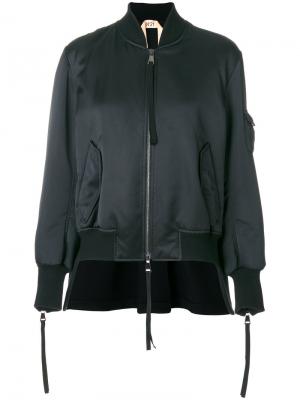 Куртка-бомбер на молнии Nº21. Цвет: чёрный