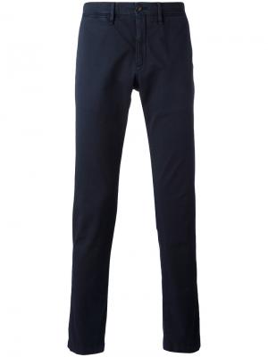 Классические брюки-чинос Moncler. Цвет: синий