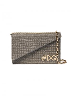 DG Girls fabric logo clutch with strap Dolce & Gabbana. Цвет: металлический